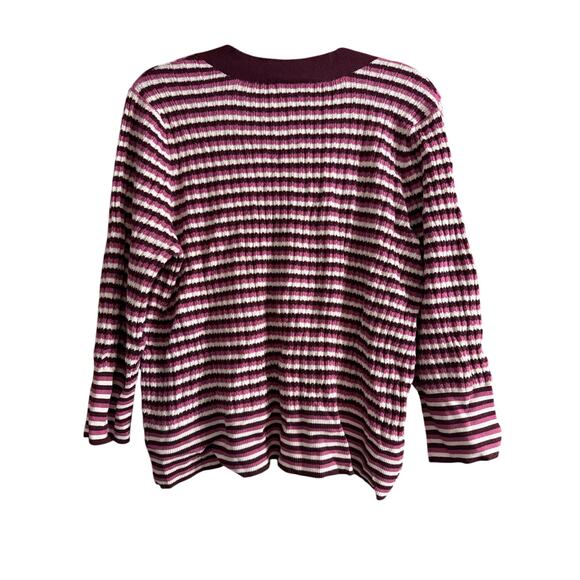 Lane Bryant Women's Plus Size Red White Striped Cardigan Size 14/16 1X New - Picture 3 of 6